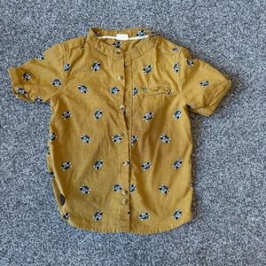 Kids Raccoon Novelty Button Up Short Sleeved Collared Shirt Size 3-4 years